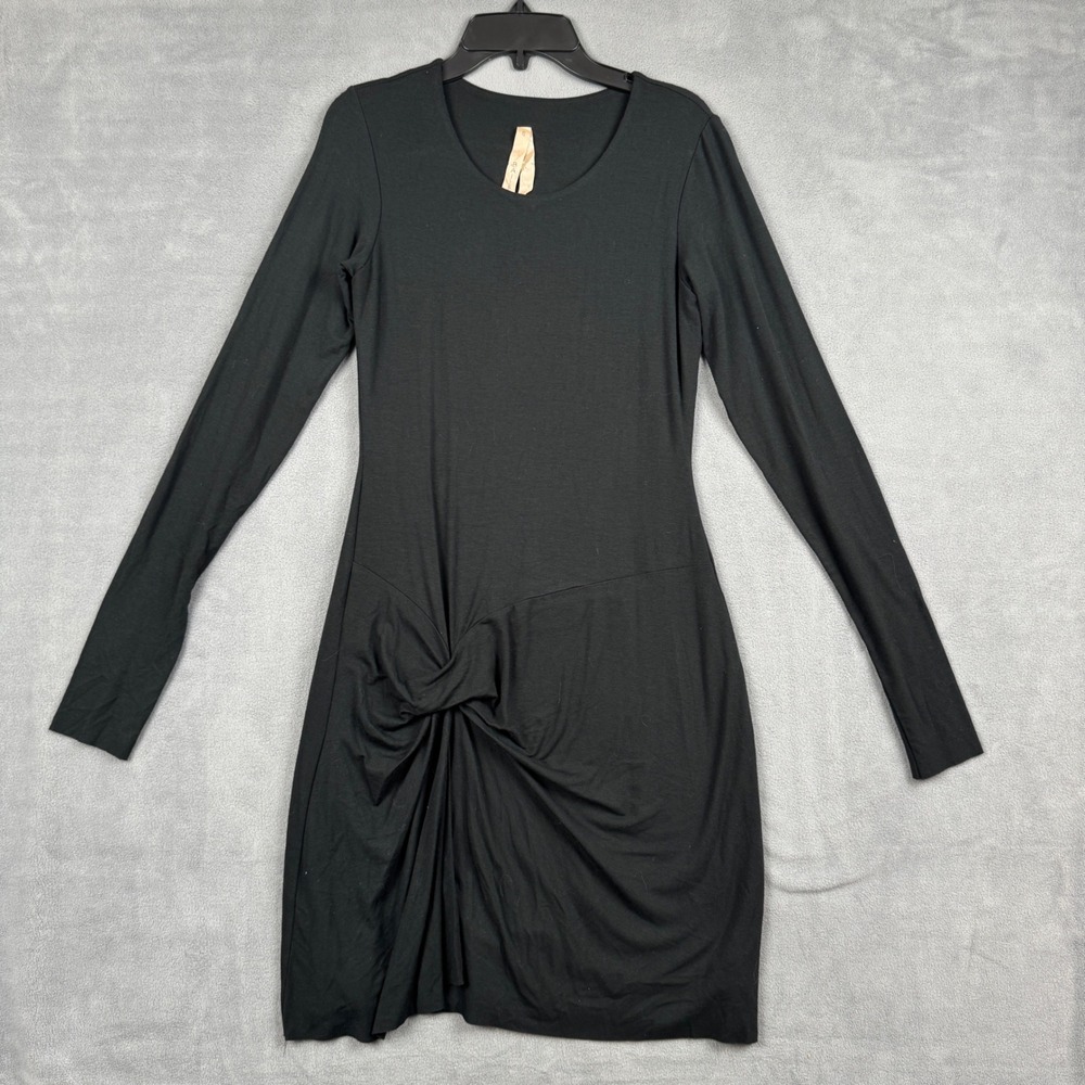 Bailey 44 Black Twist Front Long Sleeve Mini Dress 408-4749 Small Made in USA